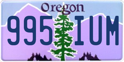 OR license plate 995IUM