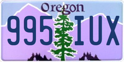 OR license plate 995IUX