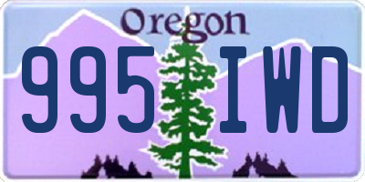 OR license plate 995IWD