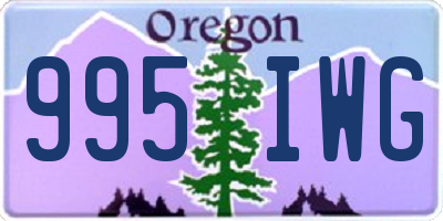 OR license plate 995IWG