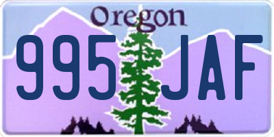 OR license plate 995JAF