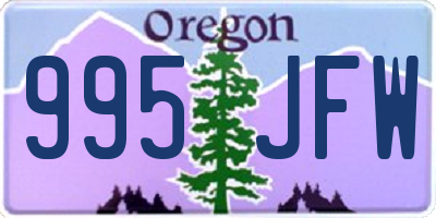 OR license plate 995JFW