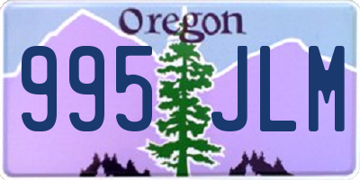 OR license plate 995JLM