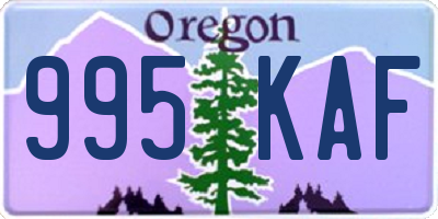 OR license plate 995KAF