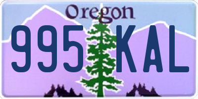OR license plate 995KAL