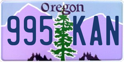 OR license plate 995KAN