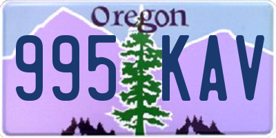 OR license plate 995KAV