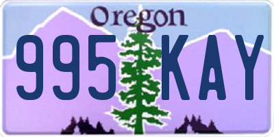 OR license plate 995KAY