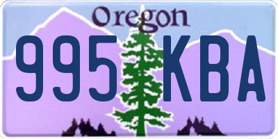 OR license plate 995KBA