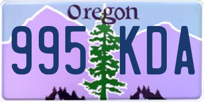 OR license plate 995KDA