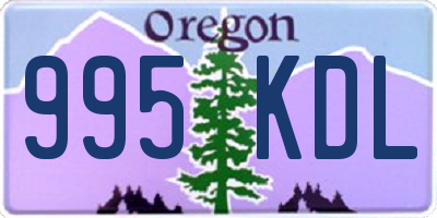 OR license plate 995KDL