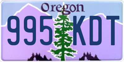 OR license plate 995KDT