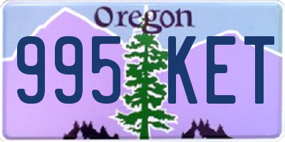 OR license plate 995KET
