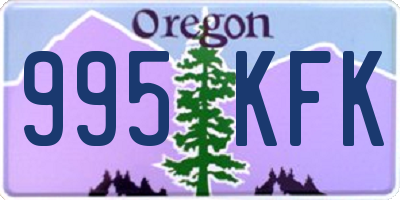 OR license plate 995KFK