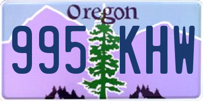OR license plate 995KHW