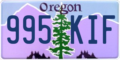 OR license plate 995KIF
