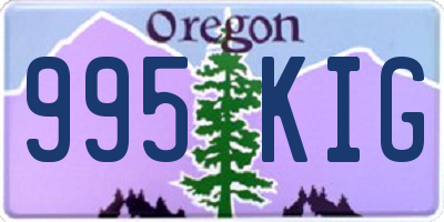 OR license plate 995KIG