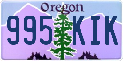 OR license plate 995KIK