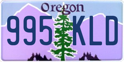 OR license plate 995KLD