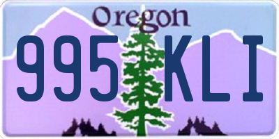 OR license plate 995KLI