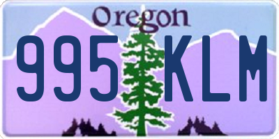 OR license plate 995KLM