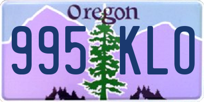OR license plate 995KLO