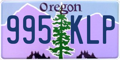 OR license plate 995KLP