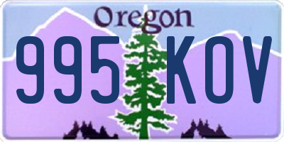 OR license plate 995KOV