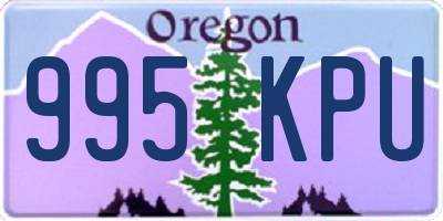 OR license plate 995KPU