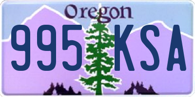 OR license plate 995KSA