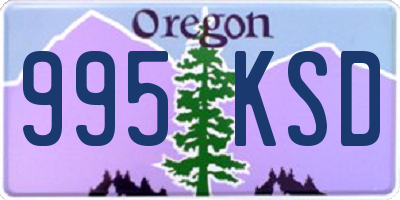 OR license plate 995KSD