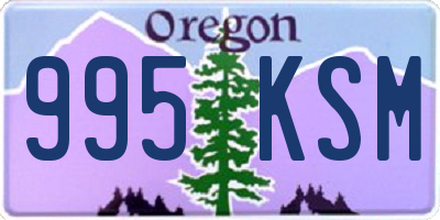 OR license plate 995KSM