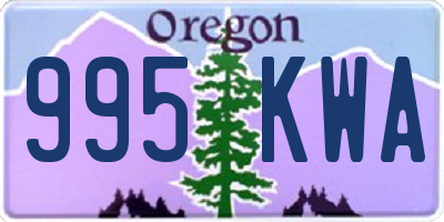 OR license plate 995KWA