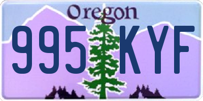 OR license plate 995KYF