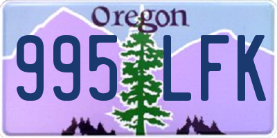 OR license plate 995LFK