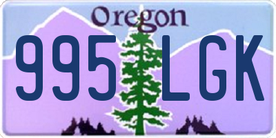 OR license plate 995LGK