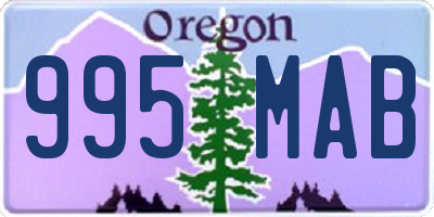 OR license plate 995MAB