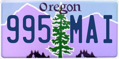 OR license plate 995MAI