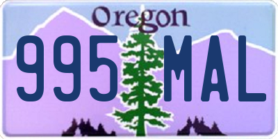 OR license plate 995MAL