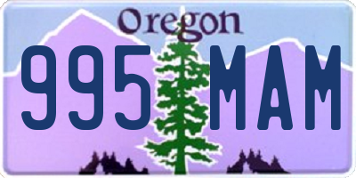 OR license plate 995MAM