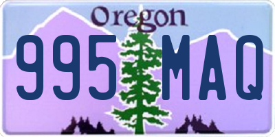 OR license plate 995MAQ