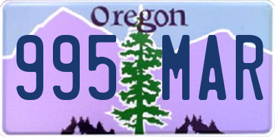 OR license plate 995MAR