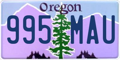 OR license plate 995MAU