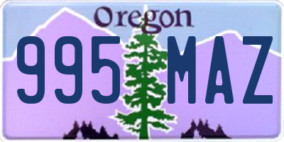 OR license plate 995MAZ