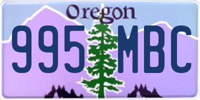 OR license plate 995MBC