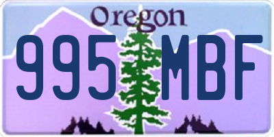 OR license plate 995MBF