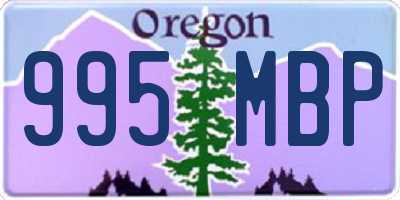 OR license plate 995MBP