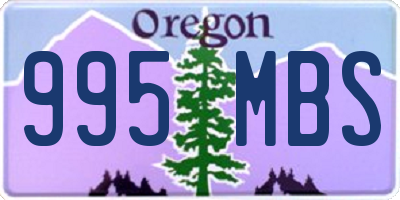 OR license plate 995MBS