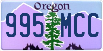 OR license plate 995MCC