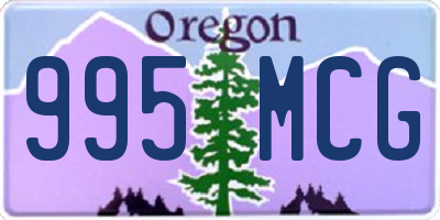 OR license plate 995MCG